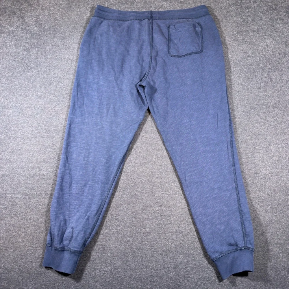 J. Crew Knit Joggers Mens L Blue Cotton Drawstring Sweatpants Lounge Cuffed